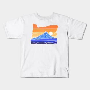 Mt. Hood Sunrise Color Block Kids T-Shirt